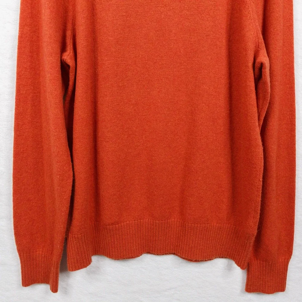 J CREW Lambswool Blend Crew Neck Sweater Pullover Burnt‎ Orange Fall Mens Sz XL
